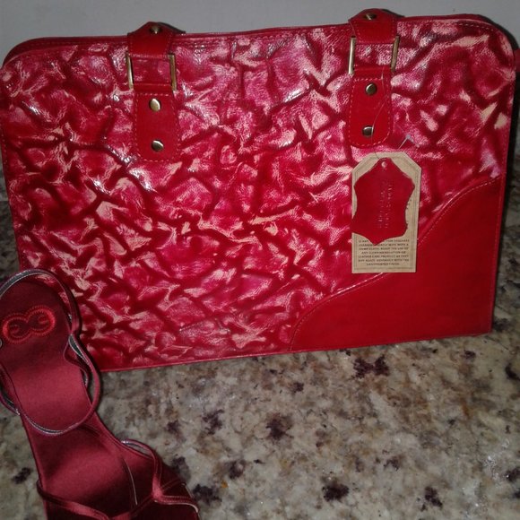 NWT Red Denim Leather Purse - Picture 6 of 6